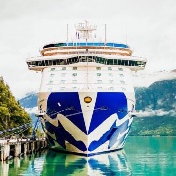 picture of majestic princess cruise ship in port in skagway alaska