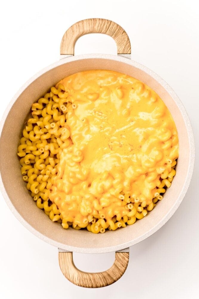 Fiery Buffalo Mac 'n' Cheese 7 Buffalo chicken mac and cheese showcased in a simple white bowl.