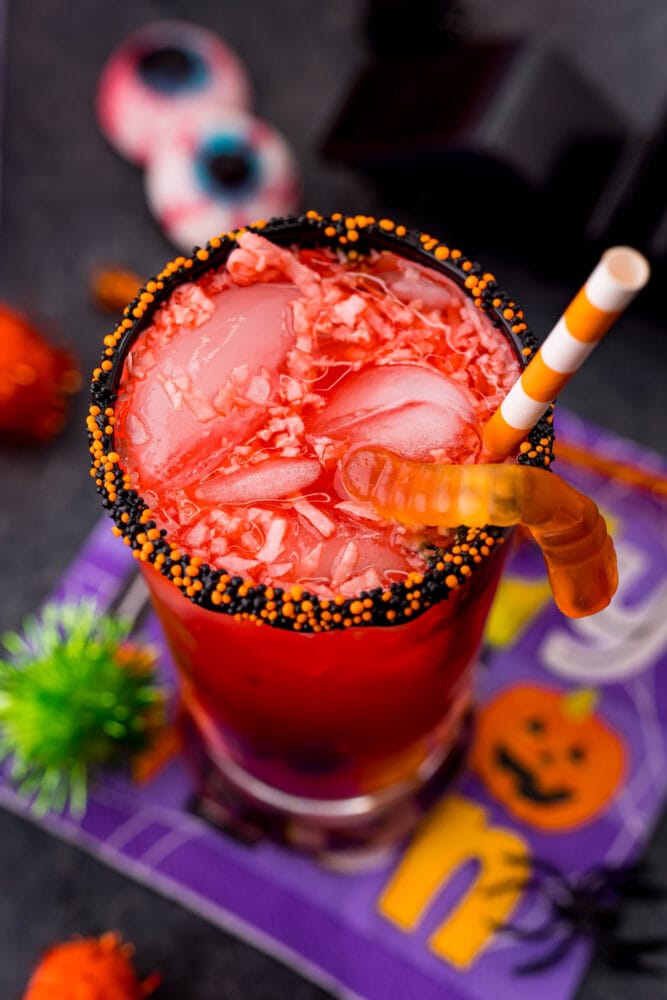 picture of halloween punch in a glass 