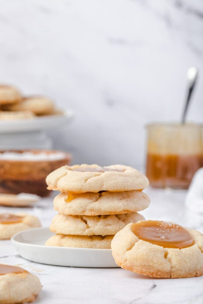 picture of caramel butter cookies on a table 