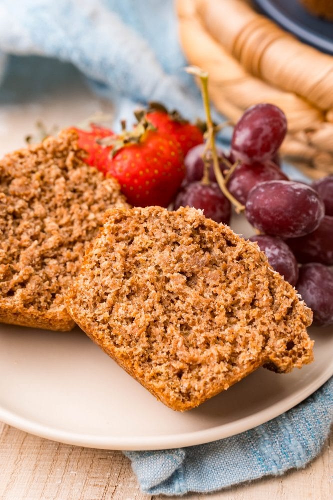 picture of a bran muffin on a plate