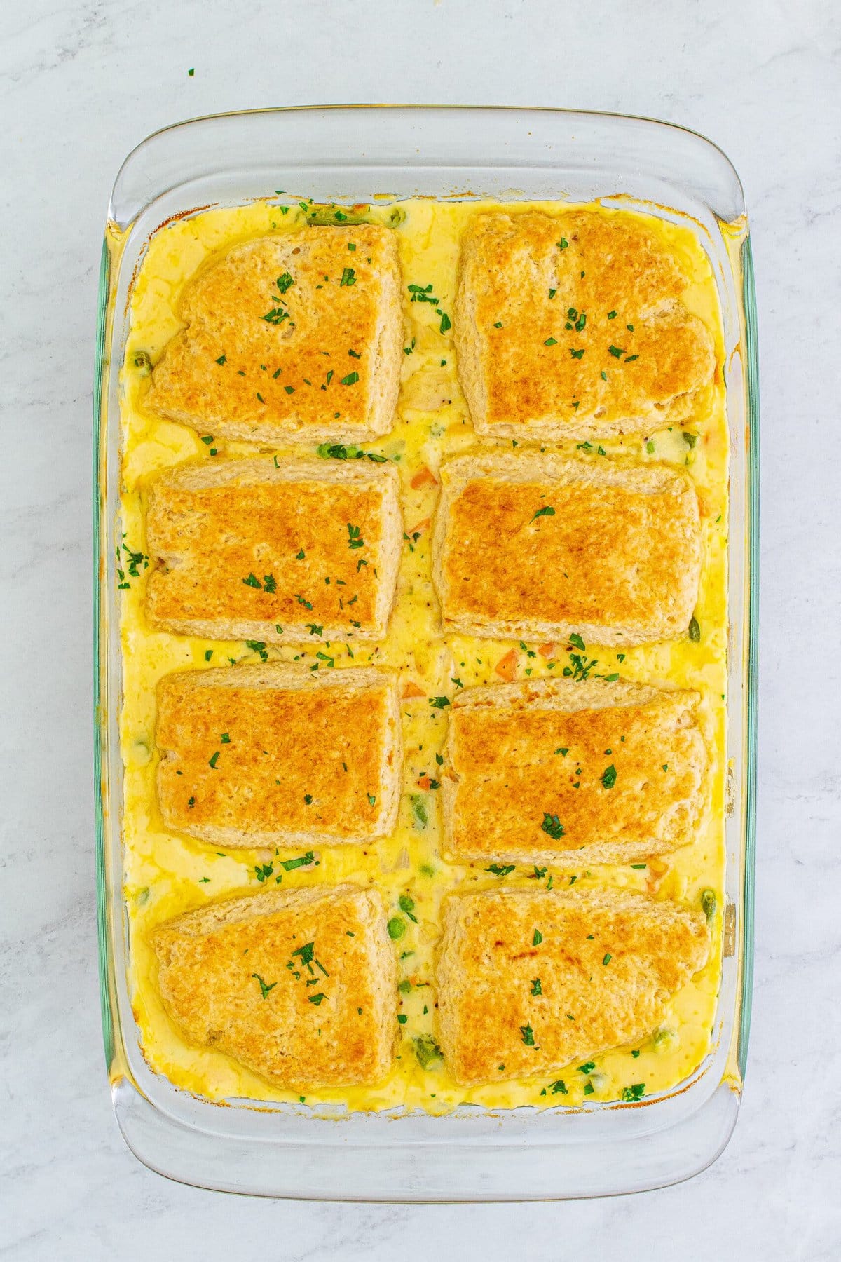 picture of turkey pot pie on a table