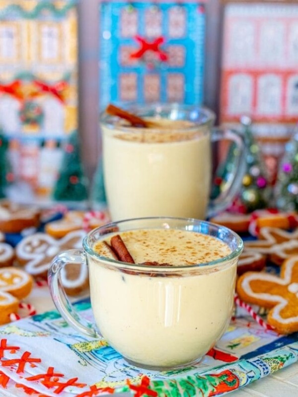 picture of eggnog in a glass mug