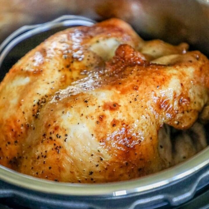 An instant pot recipe for roasted chicken.