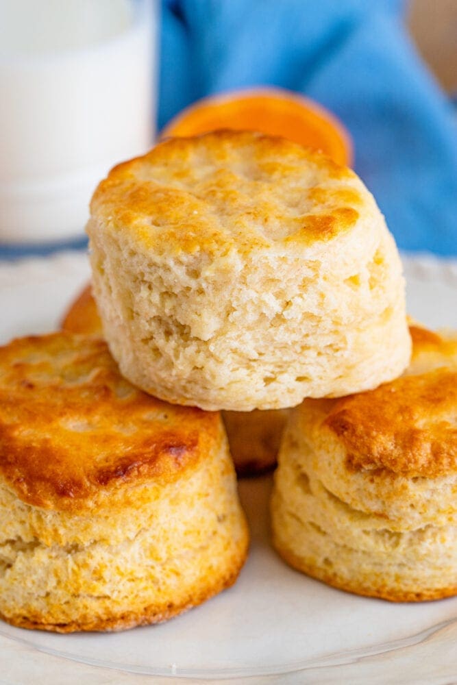picture of buttermilk biscuits stacked on a plate