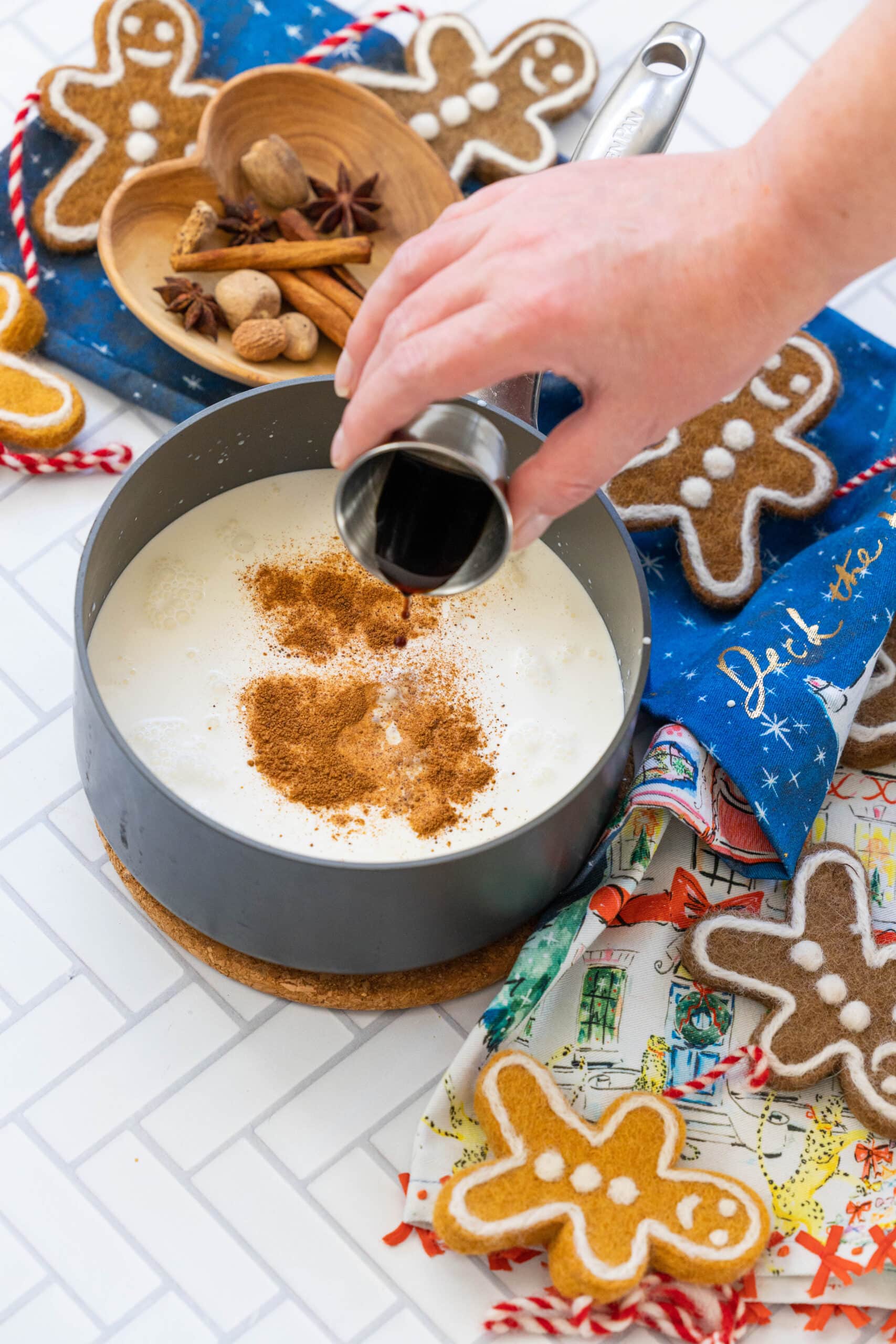 vanilla being poured into a pot