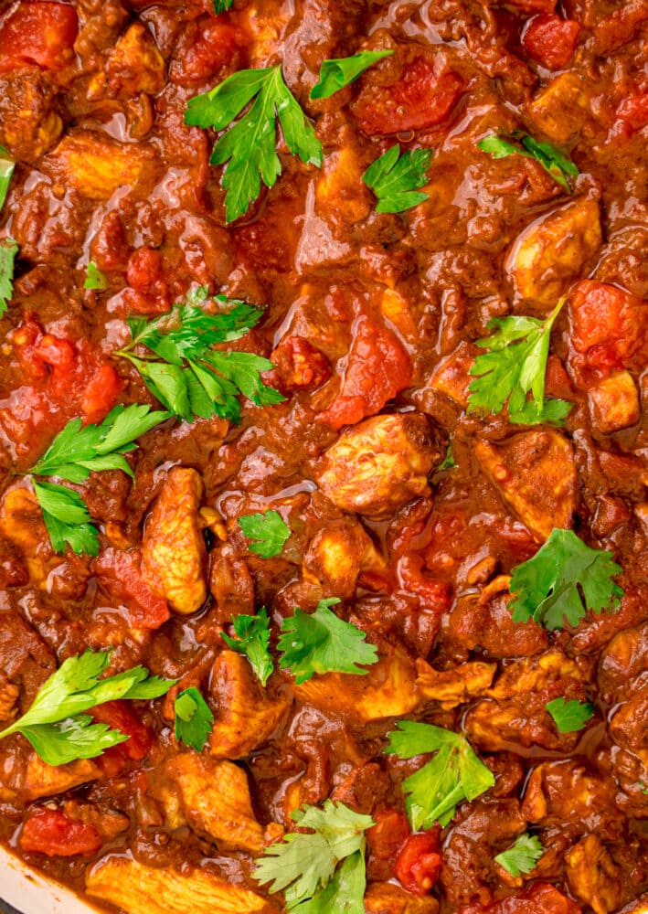 picture of madras curry on a table in a pan 