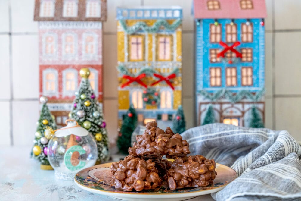 peanut clusters on a plate