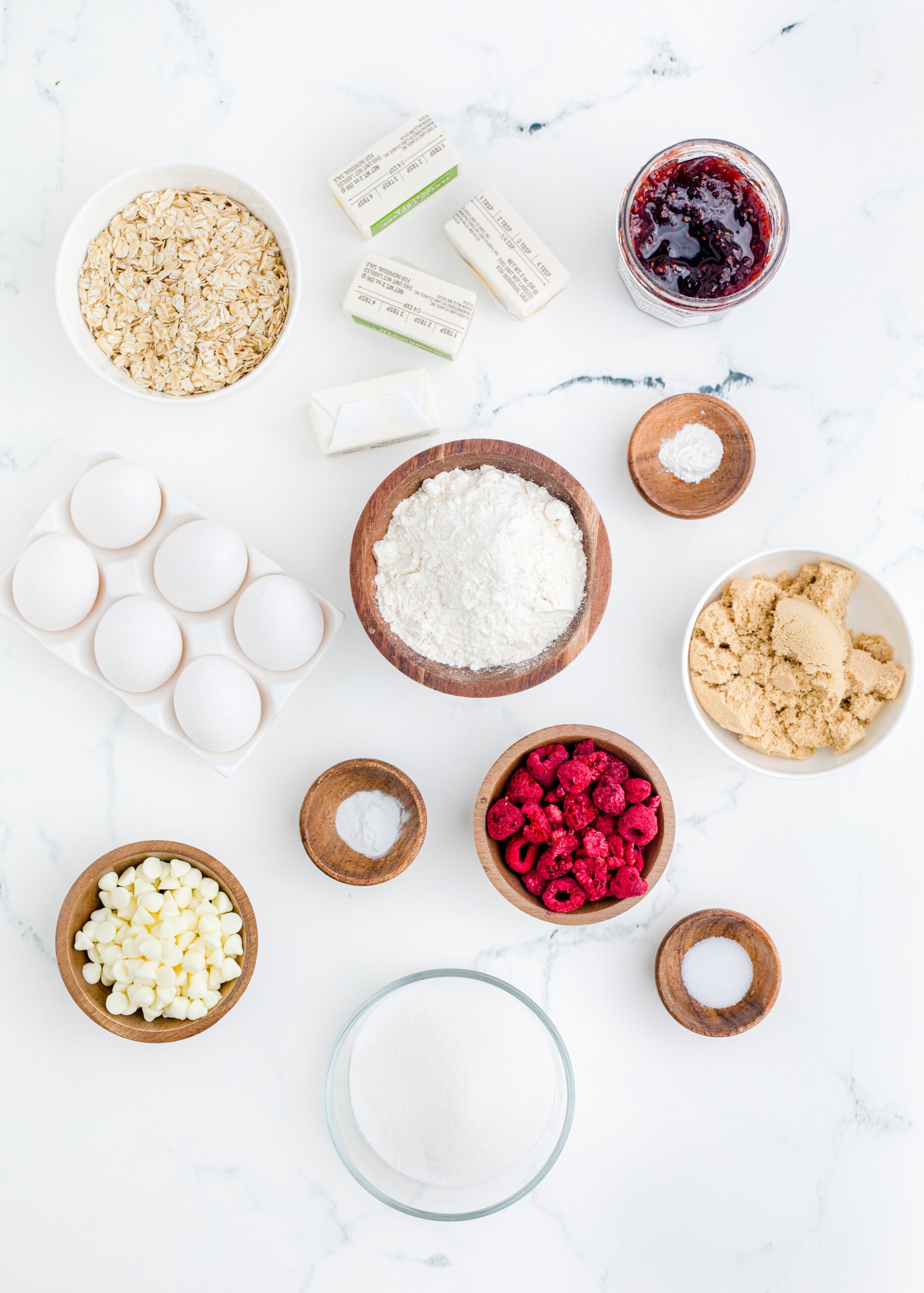 picture of cookie ingredients on a table