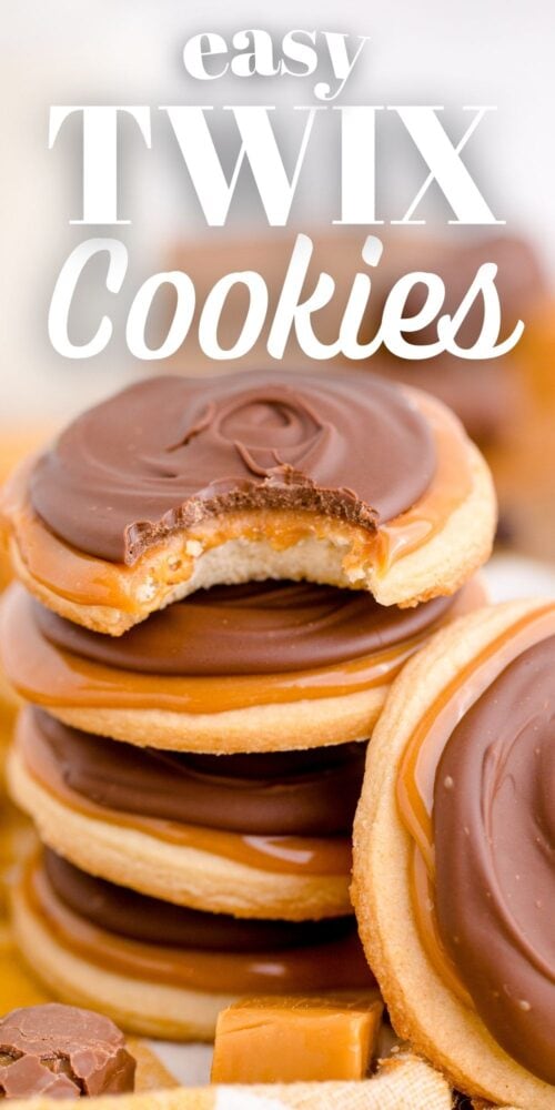 picture of a stack of twix cookies 