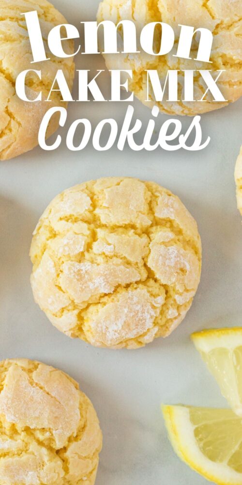 picture of lemon cake mix cookies on a plate