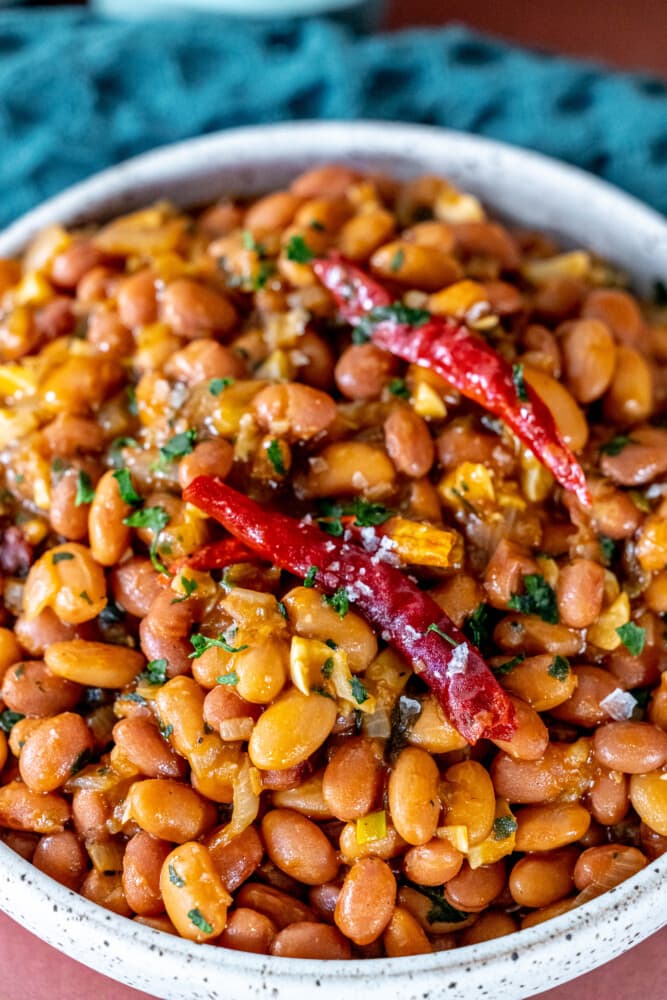 spicy beans in a bowl 