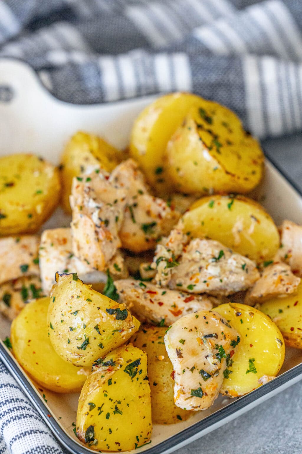 Lemon Garlic Baked Chicken and Potatoes Sweet Cs Designs