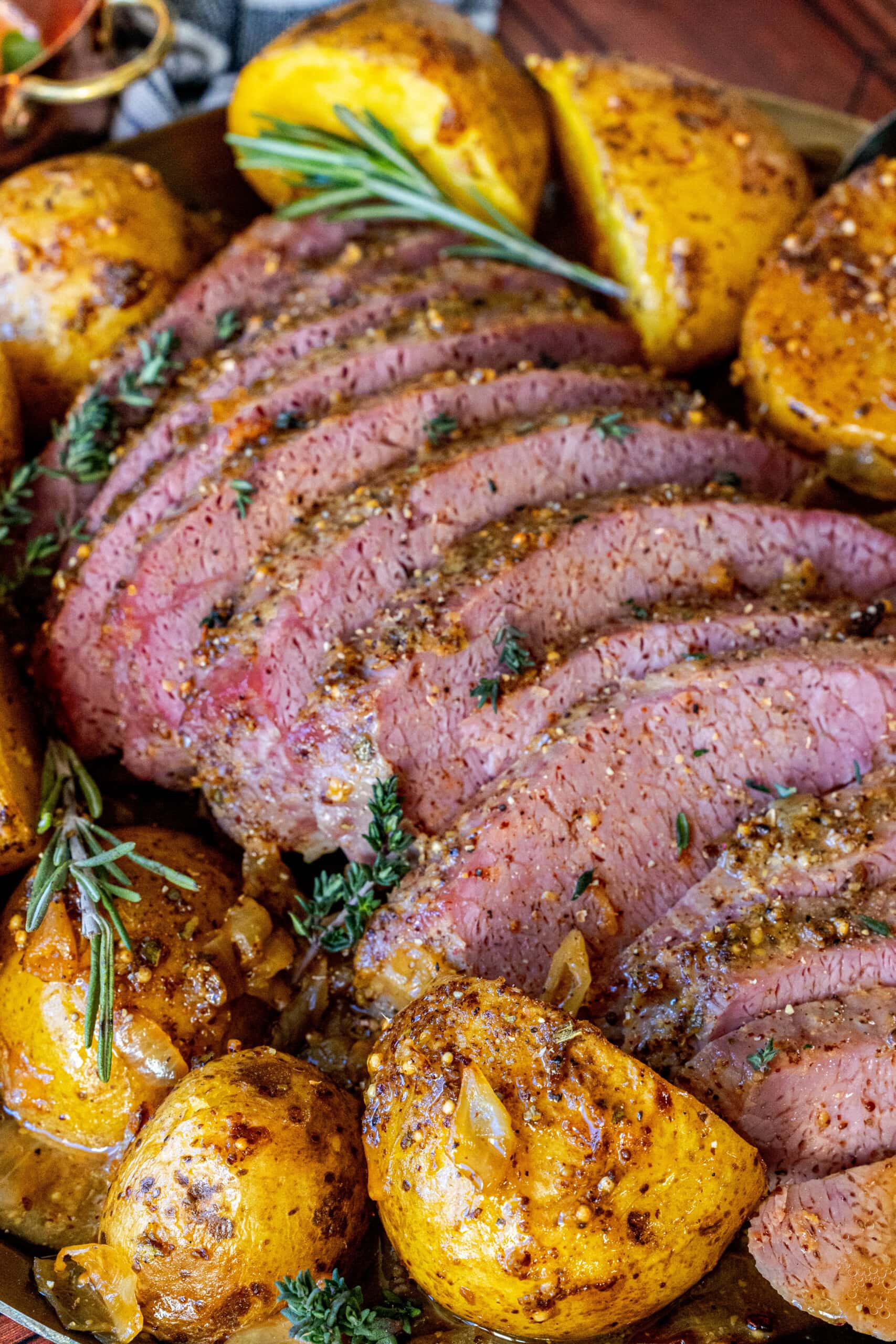 Baked Honey Mustard Corned Beef and Potatoes Sweet Cs Designs