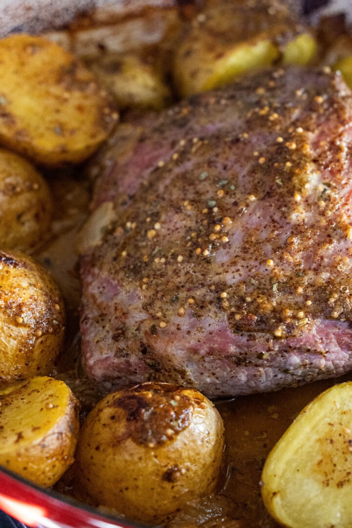 Baked Honey Mustard Corned Beef and Potatoes Sweet Cs Designs