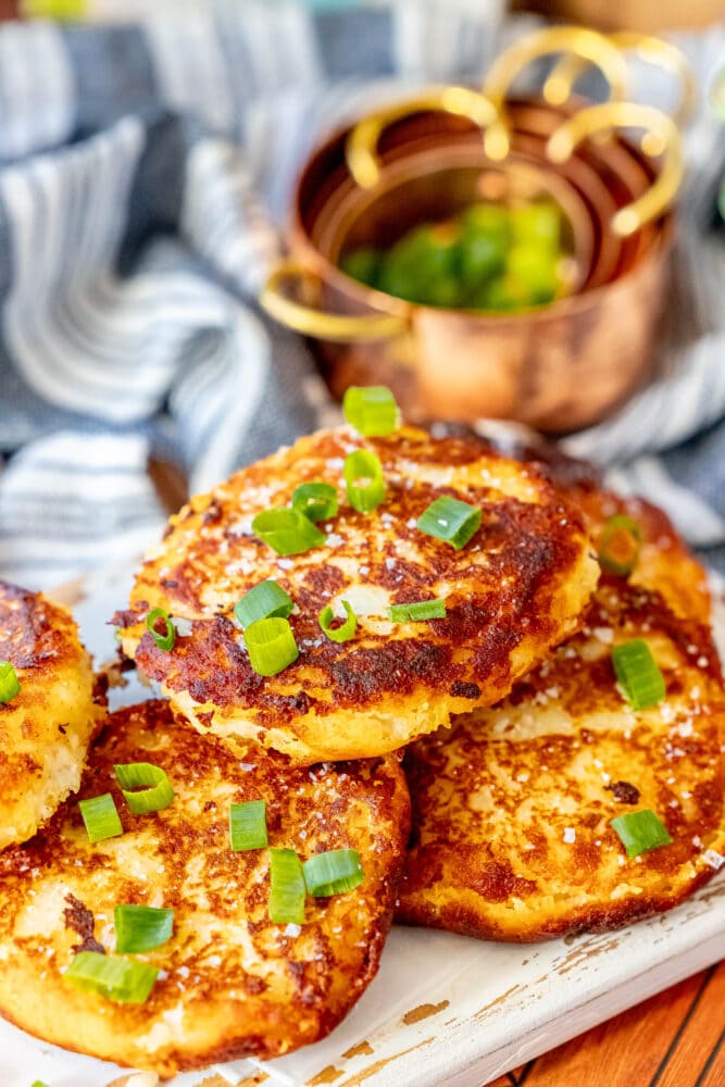 picture of potato pancakes on a cutting board