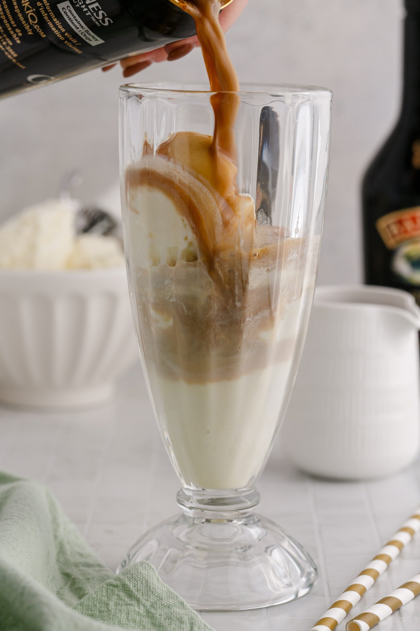 guinness pouring into a glass