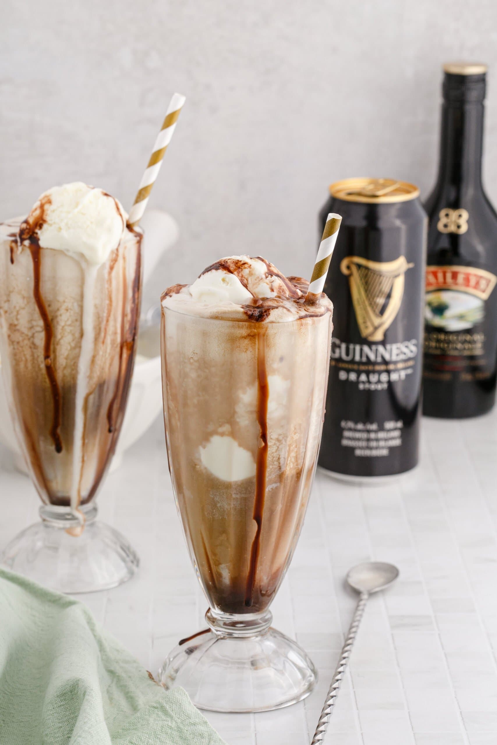 Saint Patrick's Day Guinness ice cream float with Baileys.