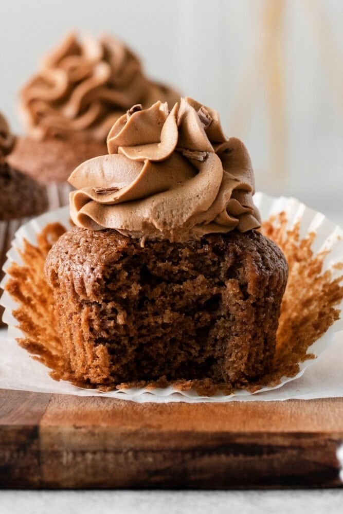 picture of Guinness chocolate cupcake on a cutting board