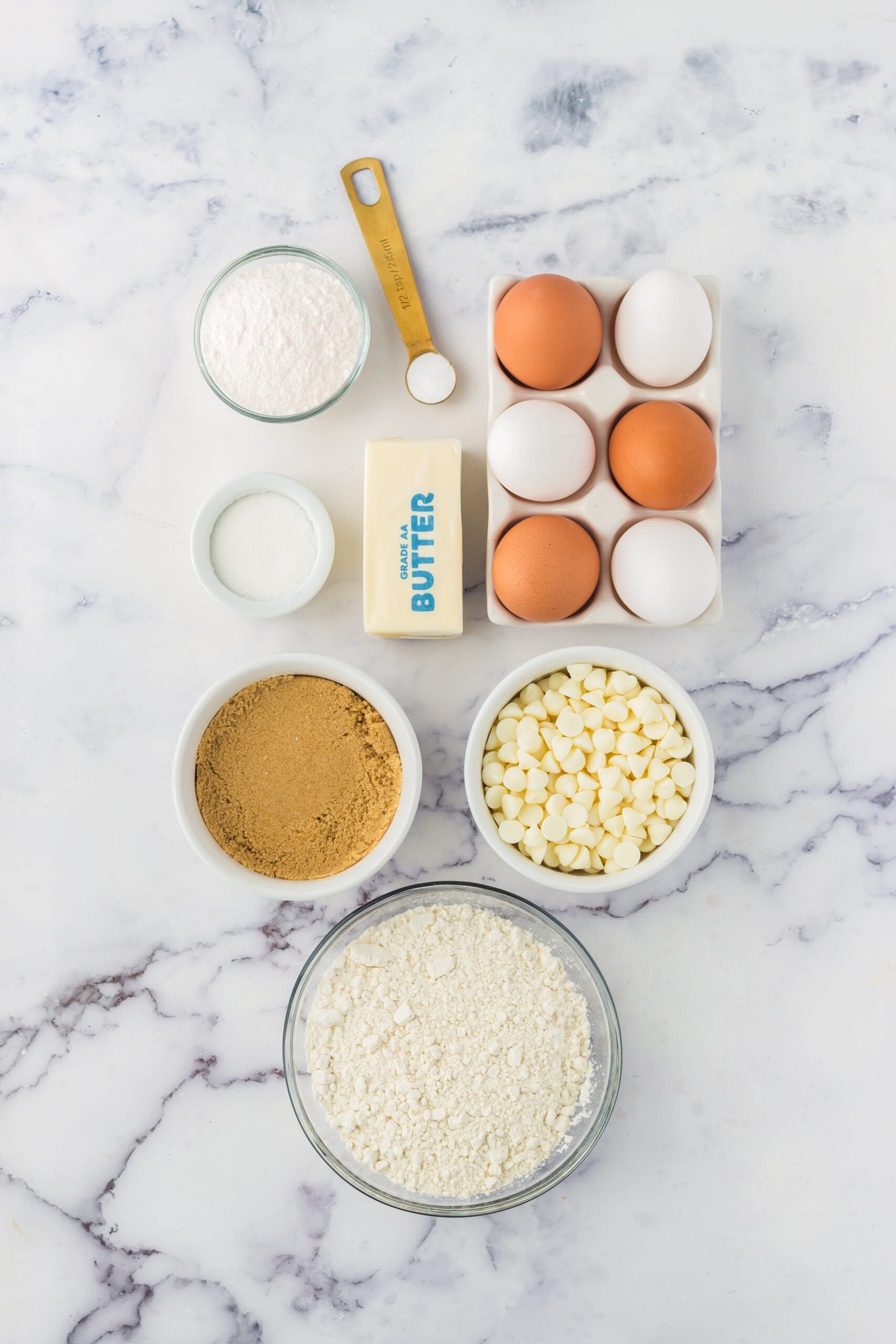 picture of cheesecake cookie ingredients on a table