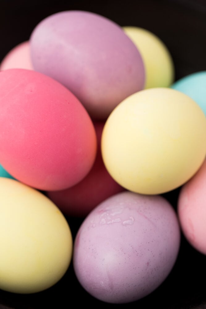 a group of colorful Easter eggs