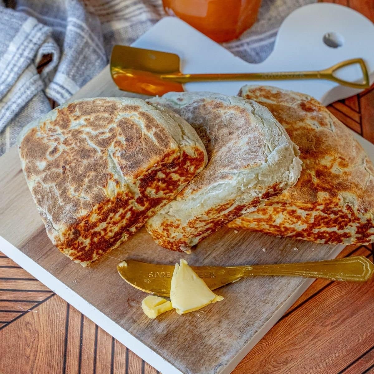 picture of potato bread on a cutting board