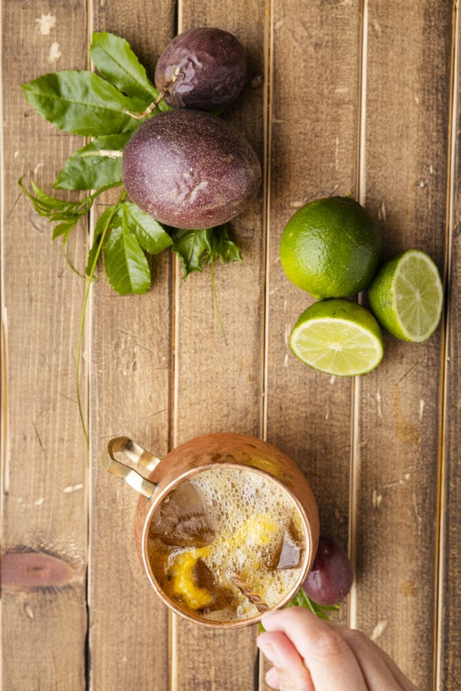 picture of passion fruit rum moscow mule