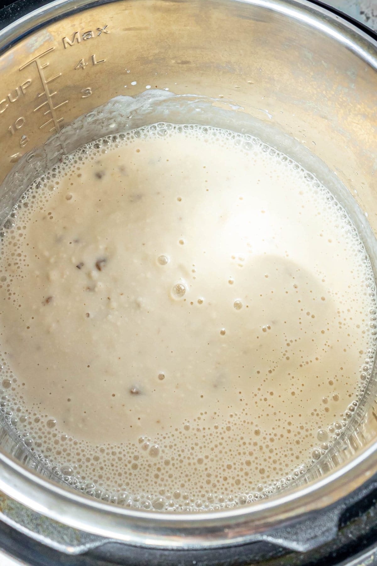picture of can of condensed cream of mushroom soup in an instant pot