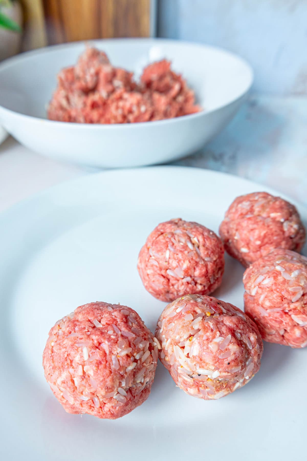 picture of rolled porcupine meatballs