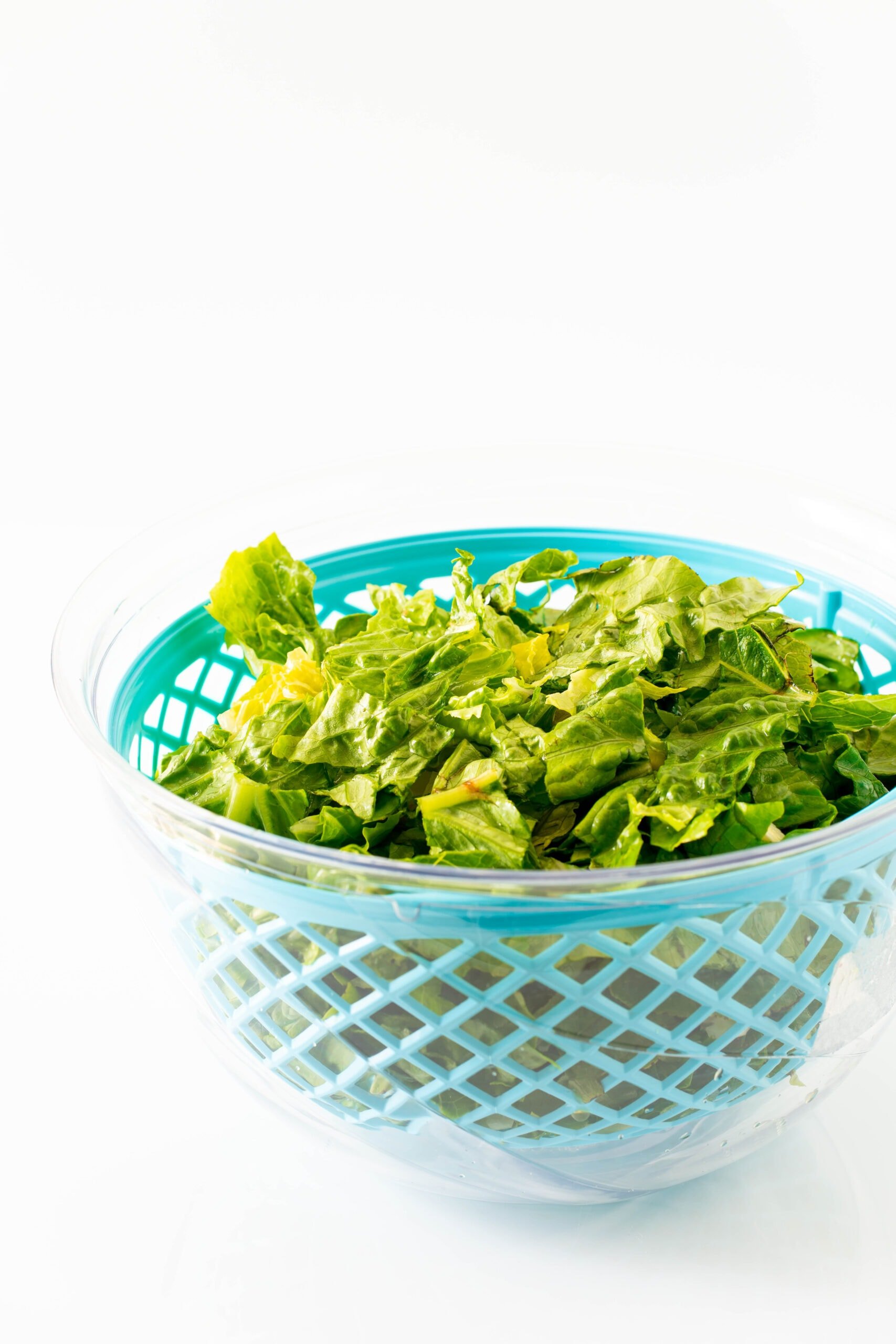 lettuce in a colander