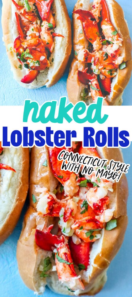 picture of naked garlic butter lobster roll in a bun on a table
