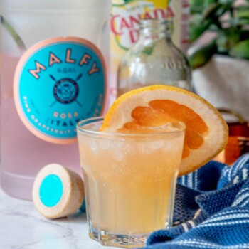 gin fizz with grapefruit on a table