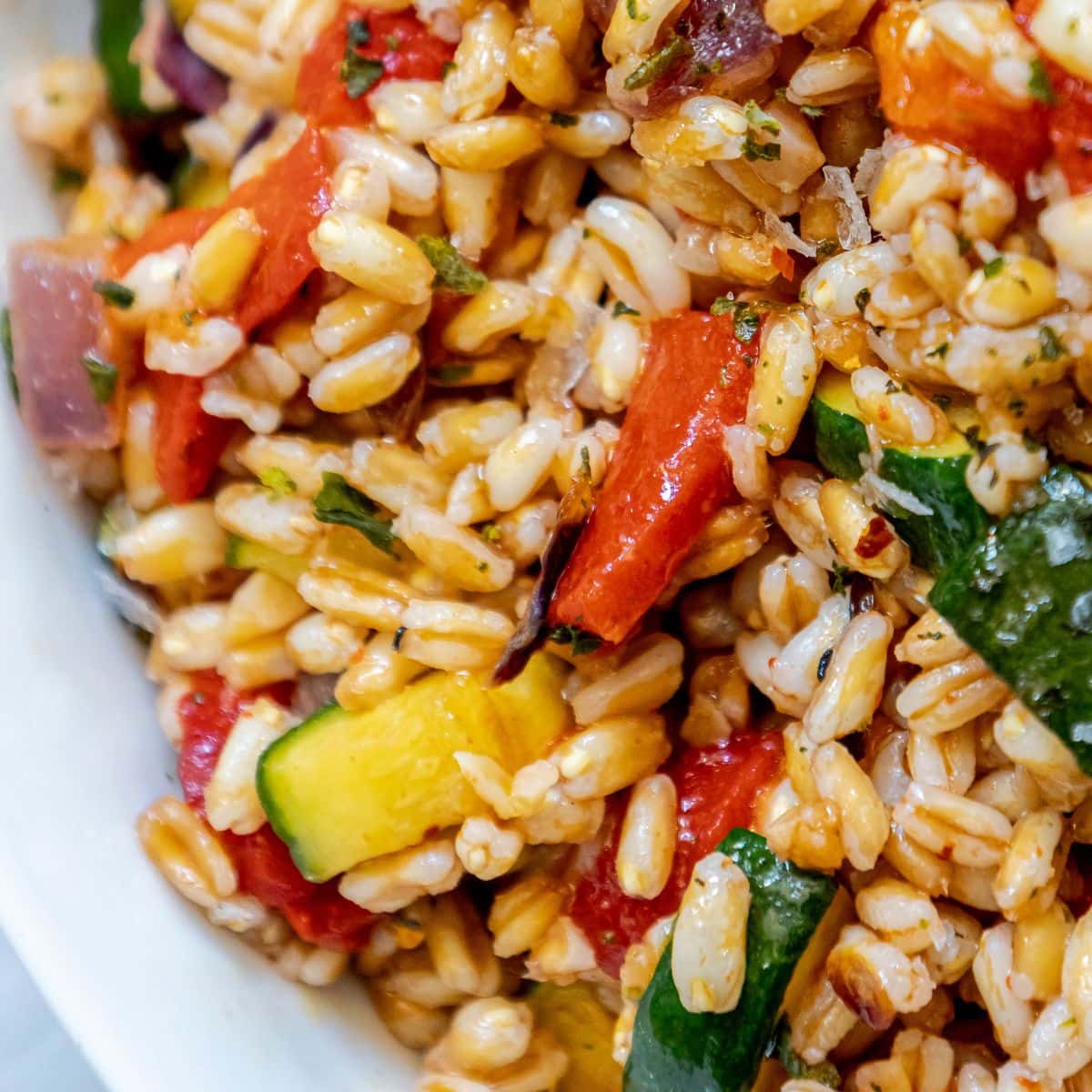 picture of farro salad with