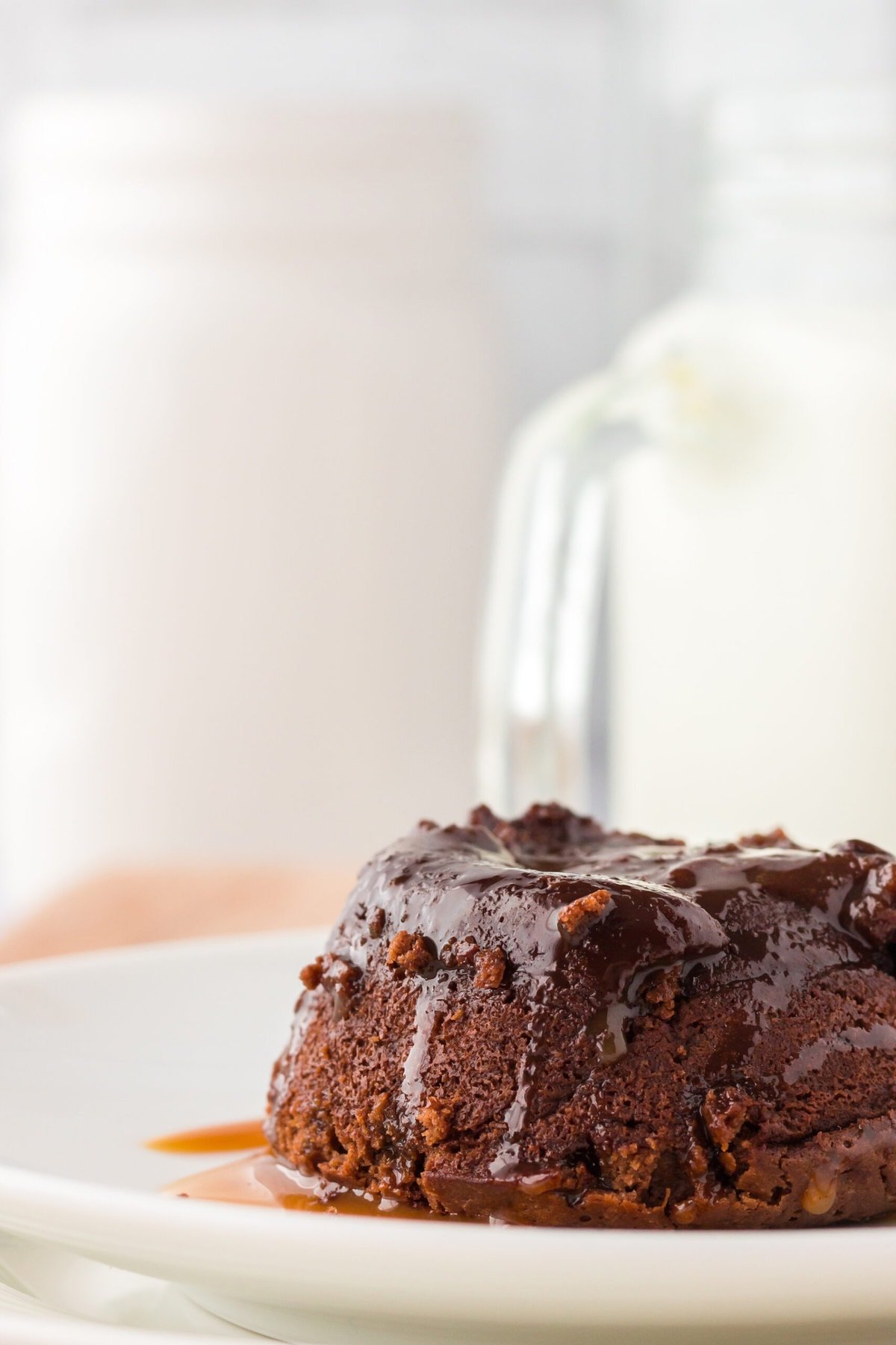 picture of caramel lava cake on a plate