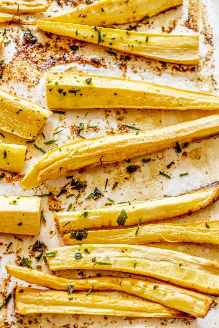 Garlic Butter Roasted Parsnips Sweet Cs Designs