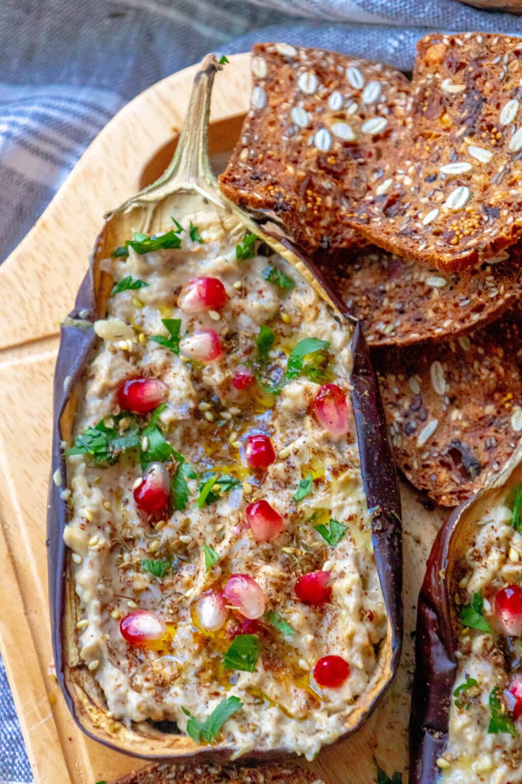 Roasted Tahini Pomegranate Eggplants Sweet Cs Designs