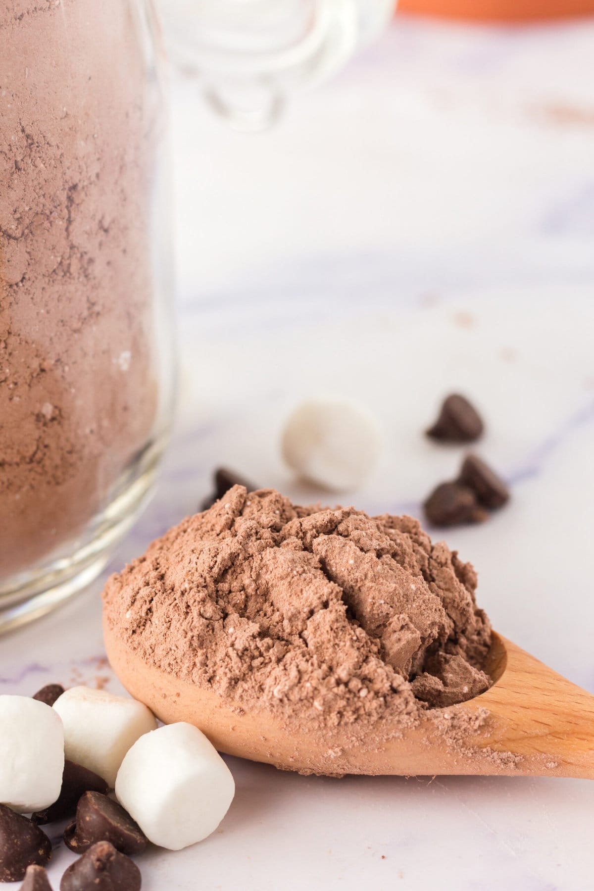 picture of homemade powdered hot cocoa mix in a jar