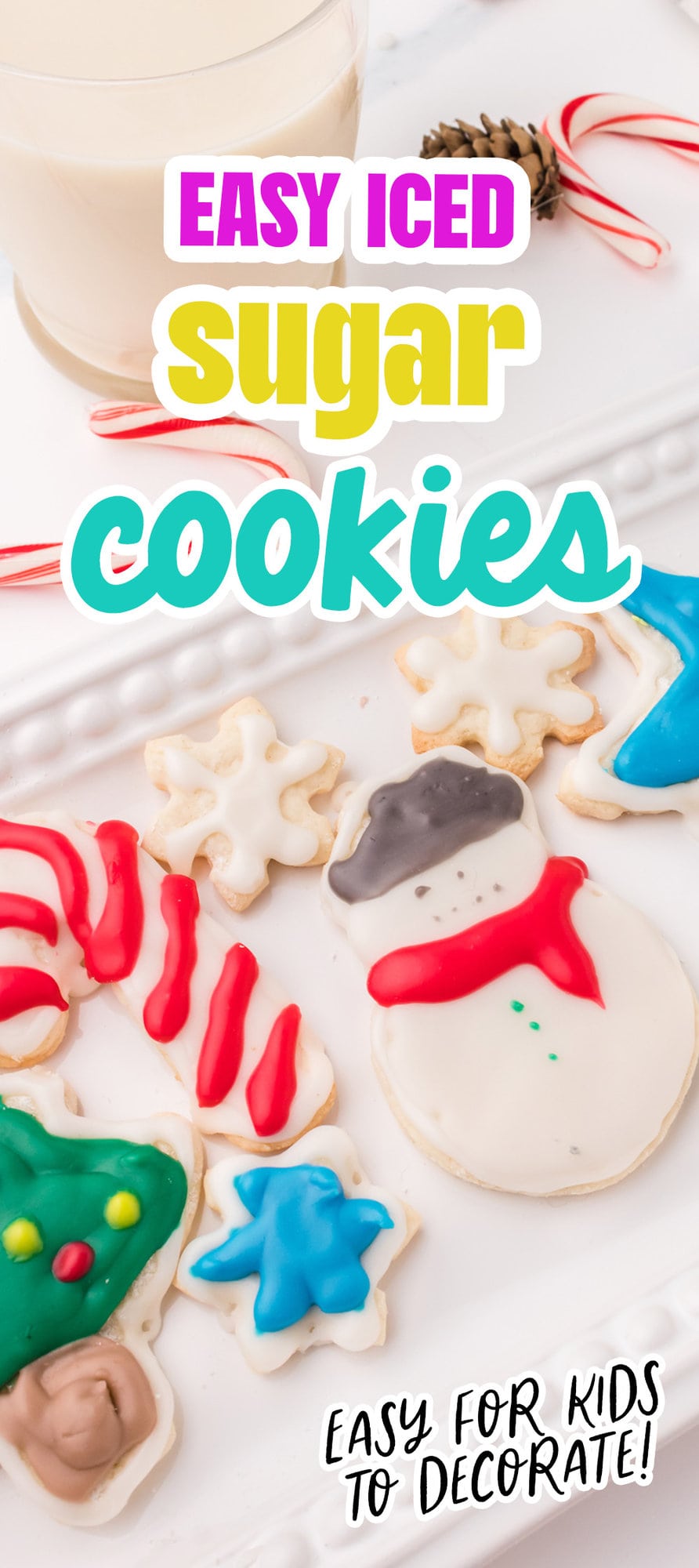 picture of iced christmas cookies on a white plate on a table