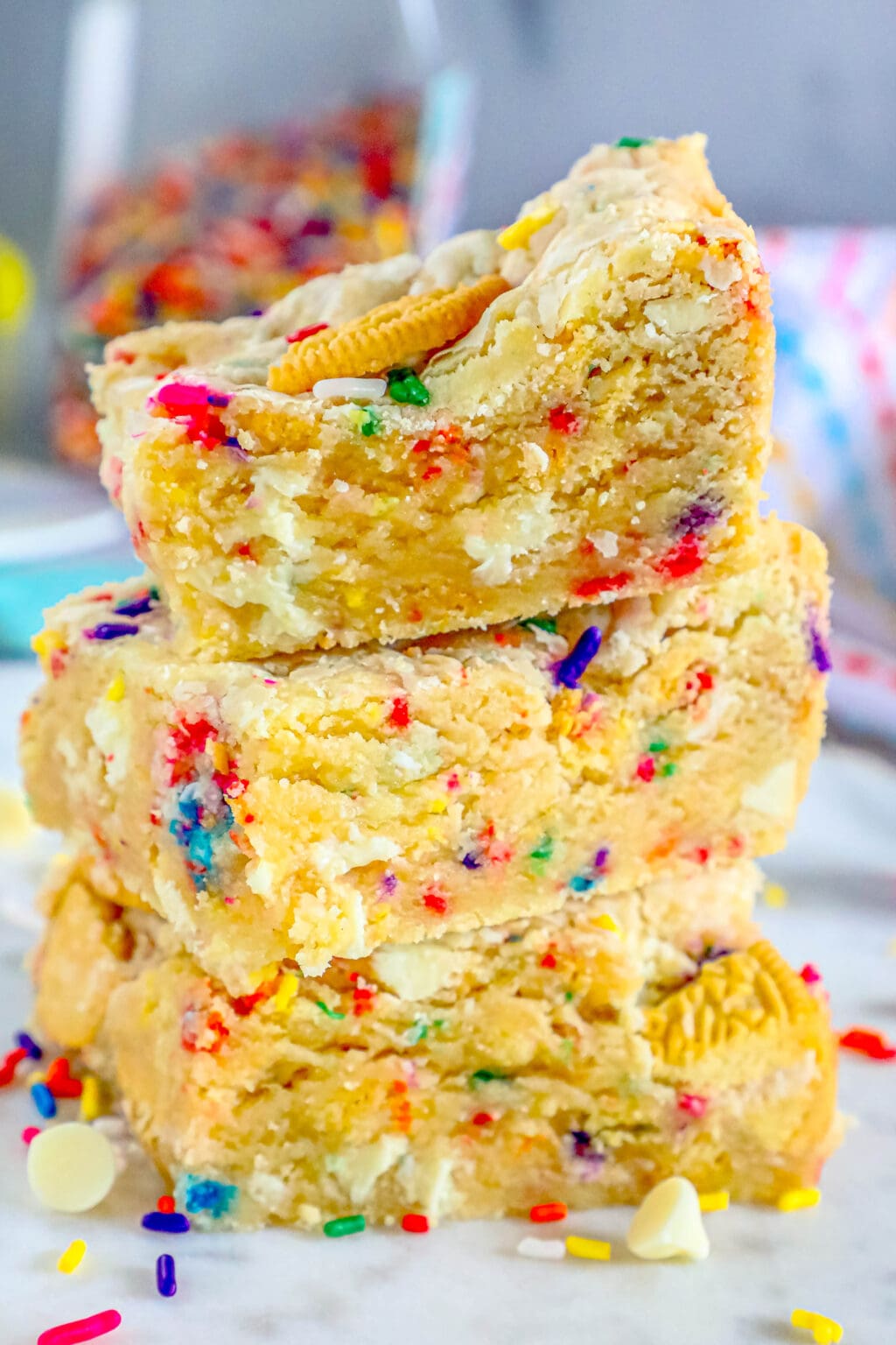 Easy Funfetti Cookie Bars Sweet Cs Designs