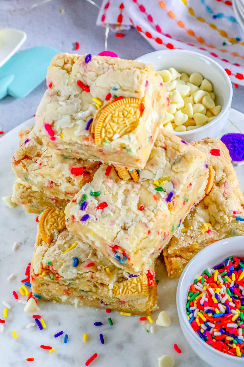 Easy Funfetti Cookie Bars Sweet Cs Designs