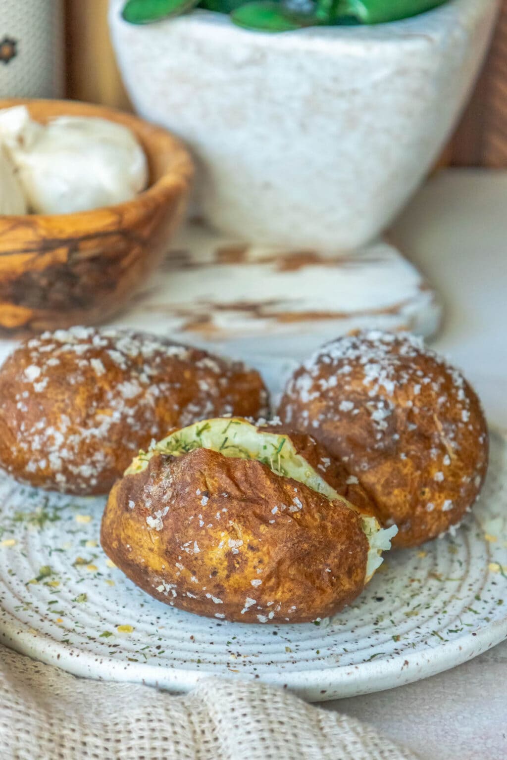 Salt Baked Potato with Herbed Butter Sweet Cs Designs