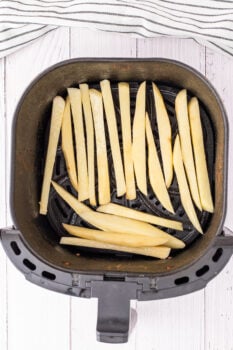 french fries in an air fryer basket
