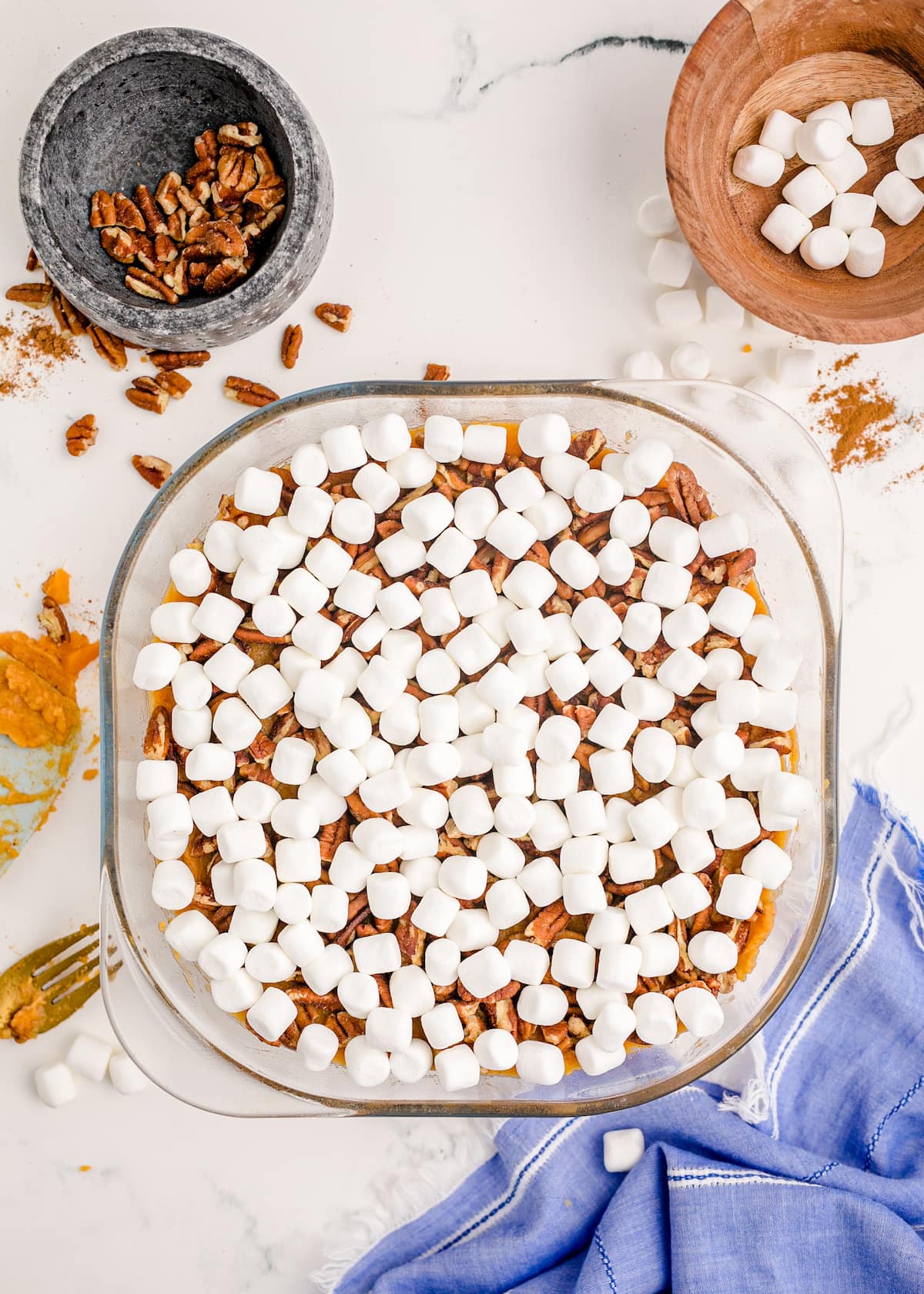 mashed sweet potato with marshmallows on it