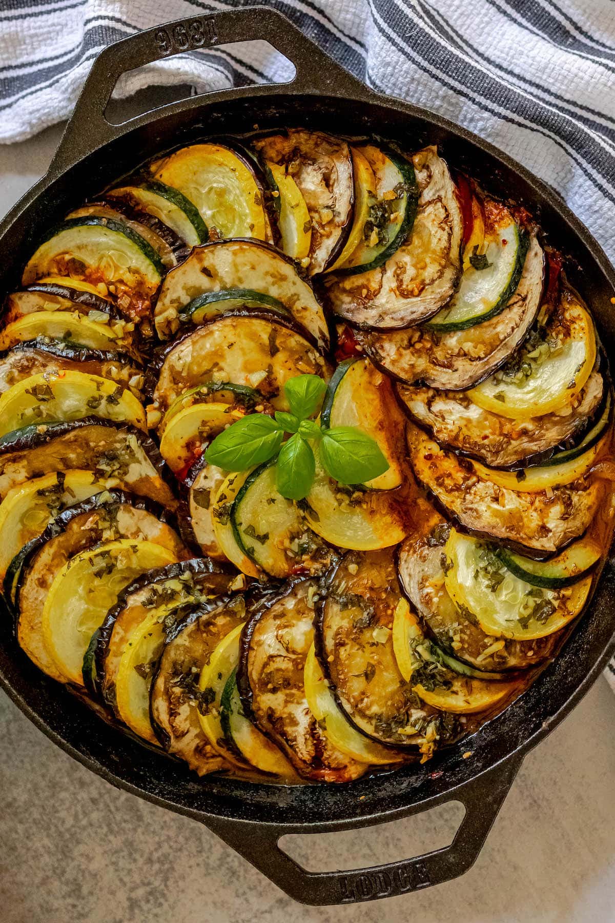 baked ratatouille in a pan 