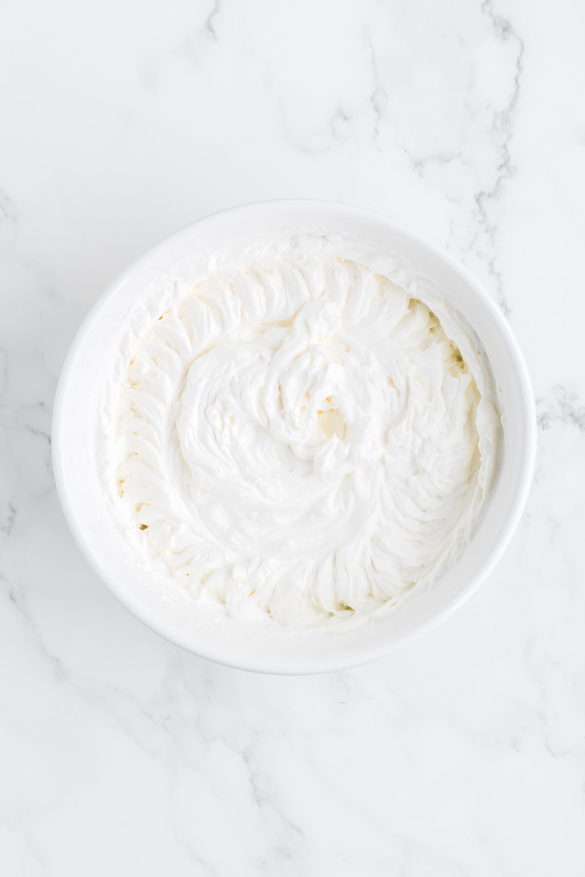 whipped cream in a bowl