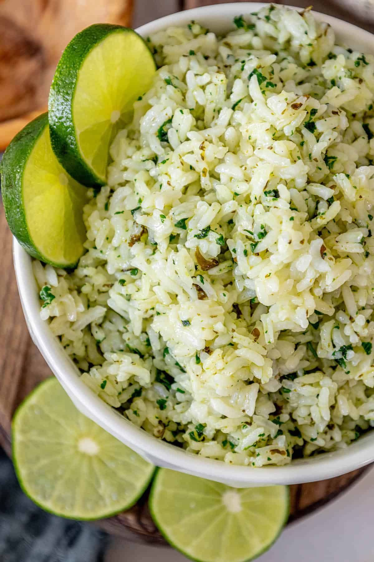 A bowl of Chipotle knockoff cilantro lime rice.