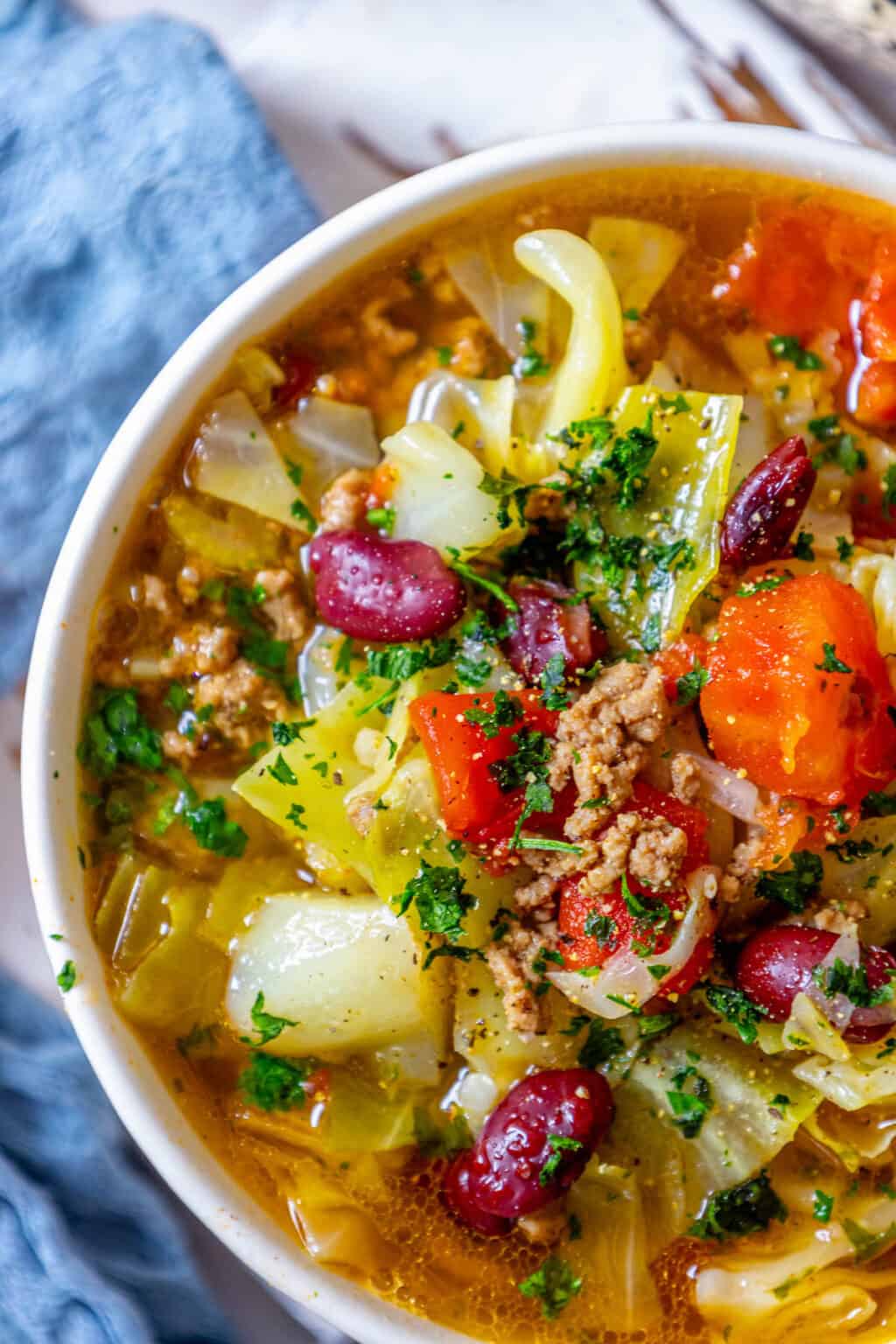 One Pot Hamburger Cabbage Soup - Sweet Cs Designs