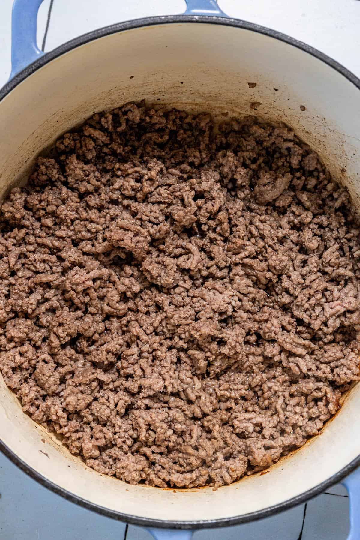 Keywords: Ground beef, pan, tile floor
