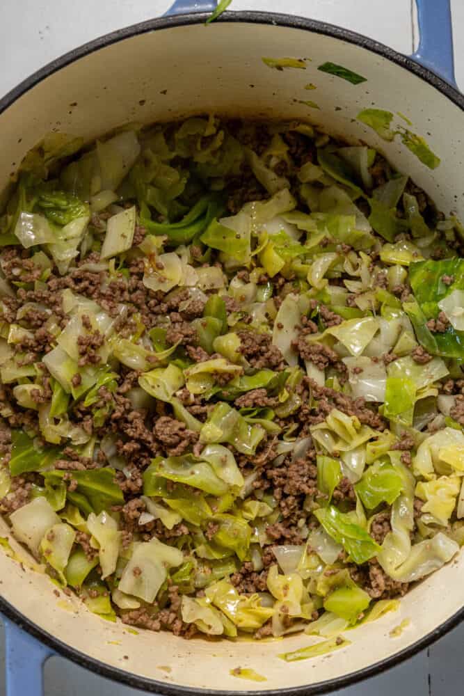 One Pot Hamburger Cabbage Soup