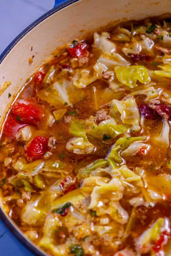 One Pot Hamburger Cabbage Soup